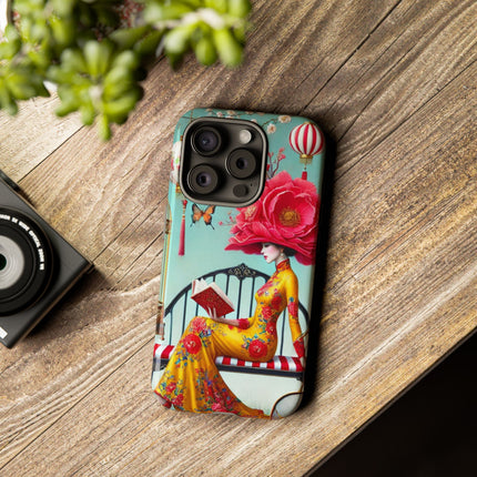 Reading In A Painted Garden Phone Cases