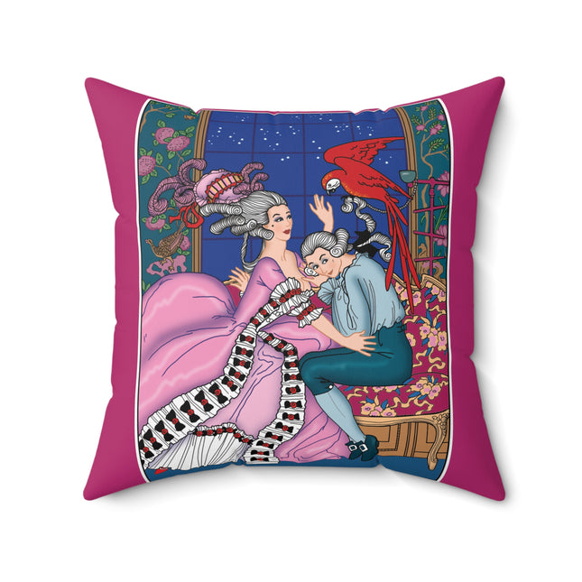 The Jealous Parrot by George Barbier Spun Polyester Square Pillow