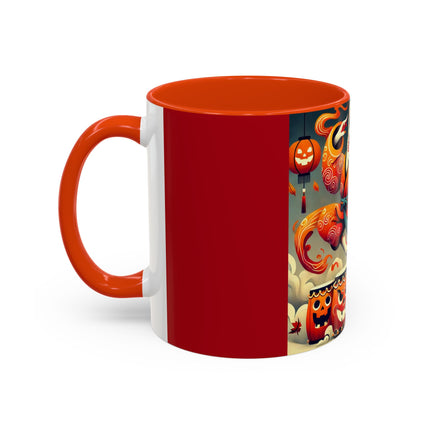 Jack-O’-Lantern Drums & The Kabuki Rabbit Colorful Mugs (11oz, 15oz)