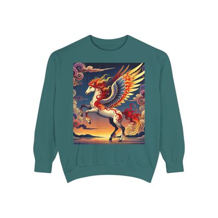 Flame-Winged Horse at Sunset Sweatshirt