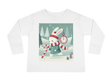 Candy Cane Timekeeper Bunny Toddler Long Sleeve Tee