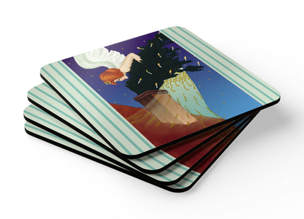 The Christmas Angel Corkwood Coaster Set