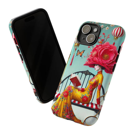 Reading In A Painted Garden Phone Cases