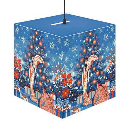 🎋❄️ The Winter Lantern Celebration Light Cube Lamp – Elegant Asian Christmas Fantasy
