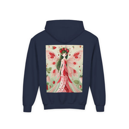 Strawberry Fairy Delight Youth Hooded Sweatshirt – Sweet Magic & Summer Charm