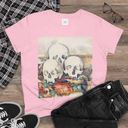 The Three Skulls by Paul Cézanne Women's Midweight Cotton Tee