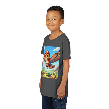 Red-Tailed Hawk in Battle Youth Short Sleeve Tee