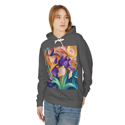The Elegant Iris Flower Hoodie