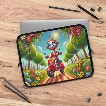 The Traveling Robot Youth Laptop Sleeve – Adventure, Curiosity & Playful Discovery