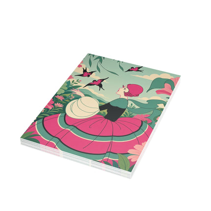 🐦🌺 The Garden Of Flying Birds Postcards With Envelopes – Art Deco Floral Whimsy