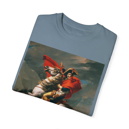 Napoleon Crossing the Alps by Jacques-Louis David Unisex Garment-Dyed T-shirt