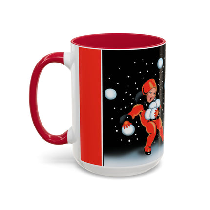A Festive Snowball Toss Colorful Mugs (11oz, 15oz)