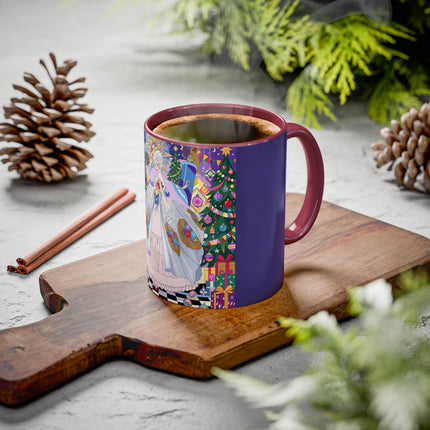 🎄✨ The Lady Of The Christmas Ornament Colorful Mug – Art Deco Holiday Fantasy
