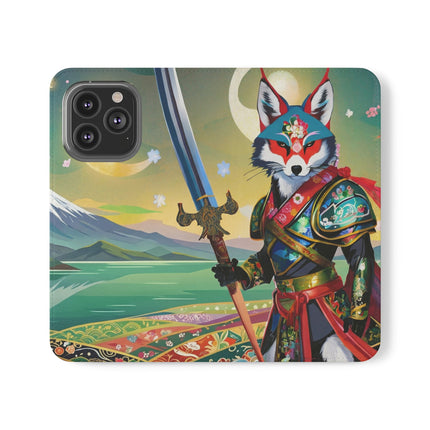🐕⚔️ Cyberpunk Samurai Dog Flip Case – Futuristic Honor & Kitsune Spirit