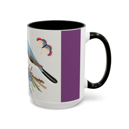 Bluebird & Butterfly Colorful Mugs – Spring Harmony & Delicate Beauty