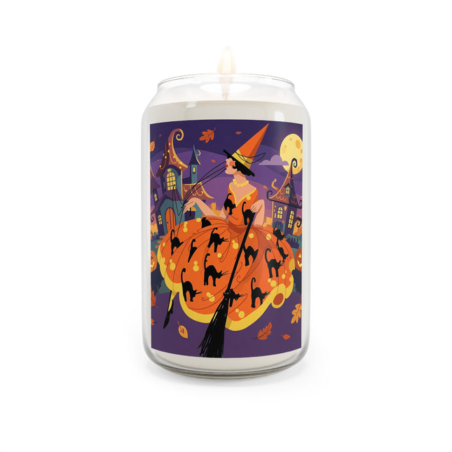 🐈‍⬛🎃 The Black Cat Witch Of Pumpkin Manor Scented Soy Candle – Whimsical Halloween Charm
