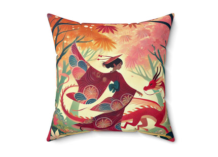 The Dragon Fairy’s Dance Spun Polyester Square Pillow