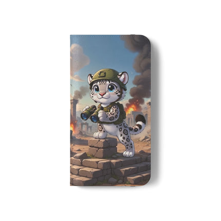 🐆🔭 The Snow Leopard Lookout Flip Case – Adventure, Curiosity & Fearless Style