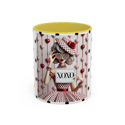 Fashionably Yours, XOXO Colorful Mugs (11oz, 15oz)