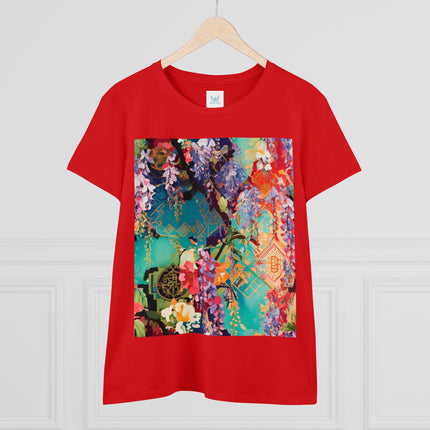 Golden Wisteria Symphony Women's Midweight Cotton Tee