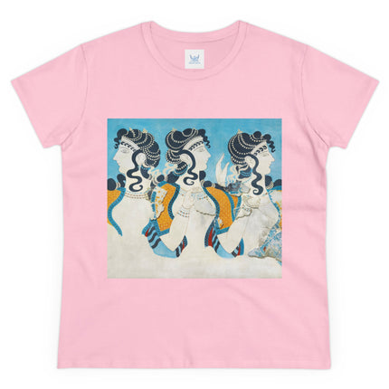 Reproduction of Ladies in Blue by Emile Gilliéron Women's Midweight Cotton Tee