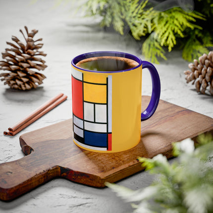 Composition with Red, Yellow, Blue, and Black by Piet Mondrian Colorful Mugs (11oz, 15oz)