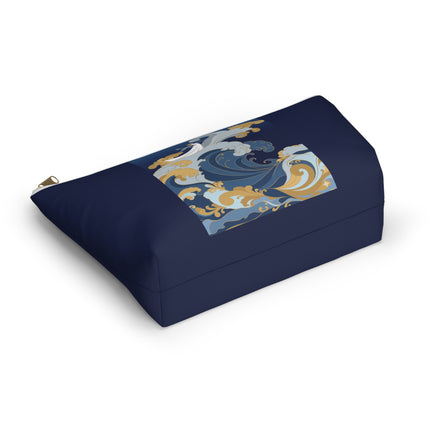 Wave Enchantress Cosmetic Bag – Oceanic Grace & Golden Tides