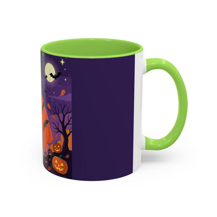 🎃🌕 The Pumpkin Moon Enchantress Colorful Mug – Elegant Halloween Masquerade
