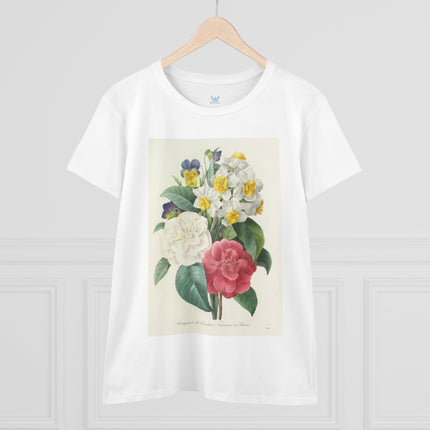 Choix des plus belles fleurs, Plate 015 by Pierre Joseph Redouté Women's Midweight Cotton Tee