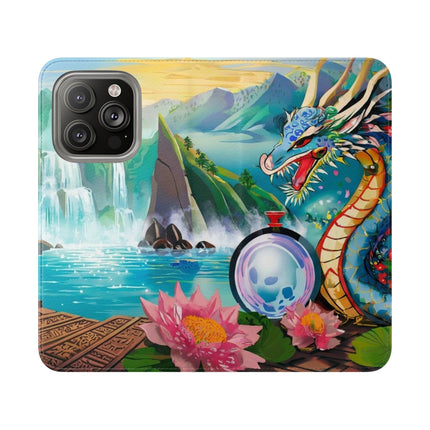 🐉💎 Wisdom's Guardian Flip Case – Dragon's Embrace & Eternal Wisdom