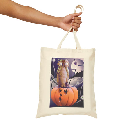 The Startled Pumpkin Cotton Canvas Tote Bag