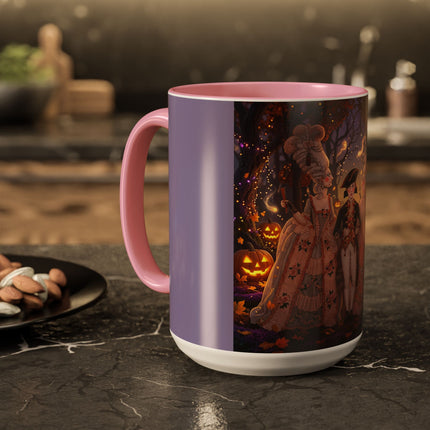 🎃🌙 The Midnight Court Of Pumpkin Grove Colorful Mug – Elegant Halloween Masquerade