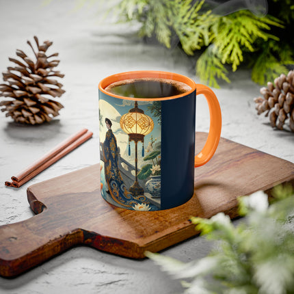 Moonlit Bridge Gentleman Colorful Mug – Imperial Serenity & Moonlit Harmony