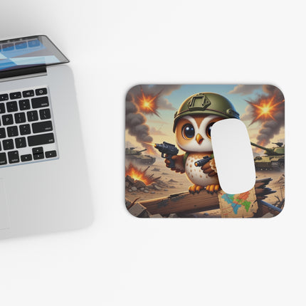 The Owl on the Front Lines Mouse Pad – Courage & Quiet Strength