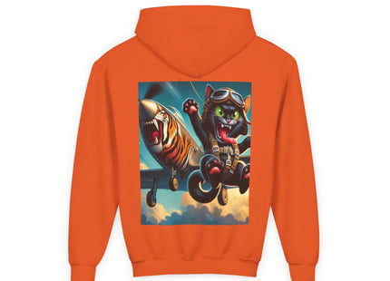 Parachuting Cat Commando Youth Heavy Blend Hooded Sweatshirt