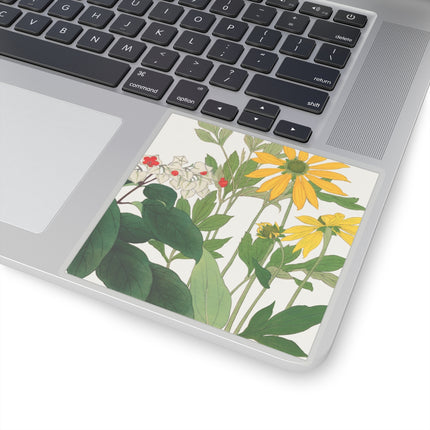 Clerodendrum & Rudbeckia Flower by Tanigami Kônan Kiss-Cut Stickers (4 Sizes)