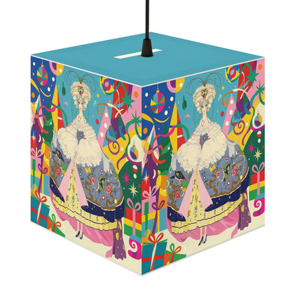 🎀✨ The Christmas Court Of Joy Light Cube Lamp – Art Deco Holiday Fantasy