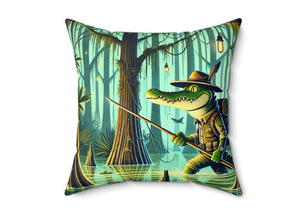 Swamp Stalker Spun Polyester Square Pillow