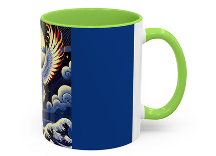 Majestic White Crane Colorful Mugs (11oz, 15oz)