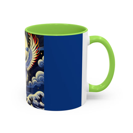 Majestic White Crane Colorful Mugs (11oz, 15oz)