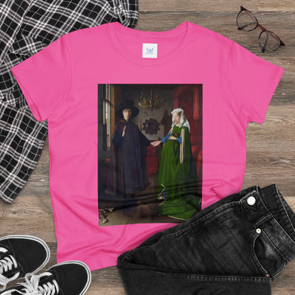 Arnolfini Portrait by Jan Van Eyck Women's Midweight Cotton Tee