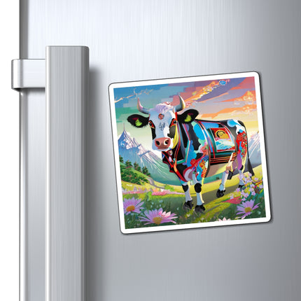 Cyber Glitch Cow Magnets (3 Sizes)