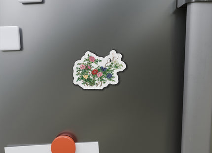 Peonies and Birds by Okamoto Shuki Die-Cut Magnets (5 Sizes)