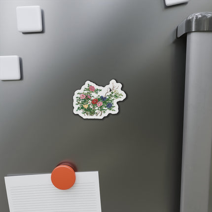 Peonies and Birds by Okamoto Shuki Die-Cut Magnets (5 Sizes)
