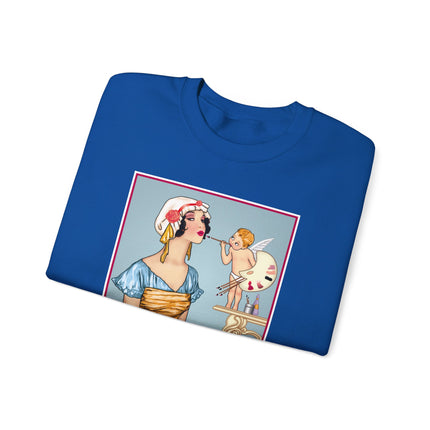 The Enchanting Painter: A Fairy's Artistic Touch Heavy Blend™ Crewneck Sweatshirt