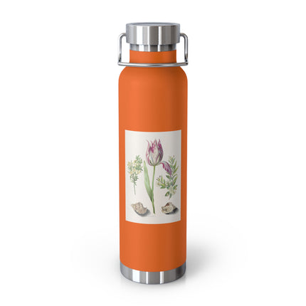 Tulip, Branches of Myrtle, and Shells by Maria Sibylla Merian Copper Vacuum Insulated Bottle, 22oz