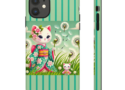 Geisha Kitten and the Dandelion Phone Cases