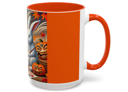 Halloween Rabbit’s Kabuki Jack-o’-Lanterns Colorful Mugs (11oz, 15oz)