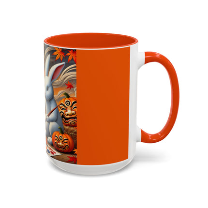 Halloween Rabbit’s Kabuki Jack-o’-Lanterns Colorful Mugs (11oz, 15oz)