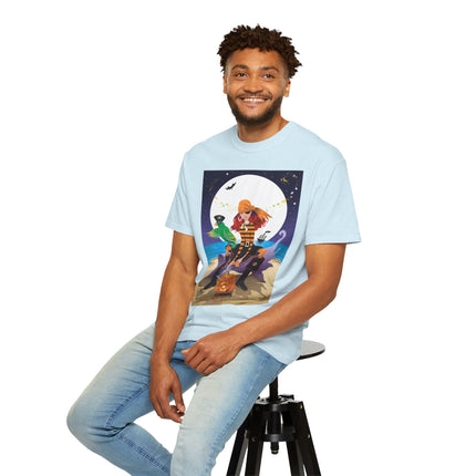 Moonlit Pirate Halloween Unisex Garment-Dyed T-shirt